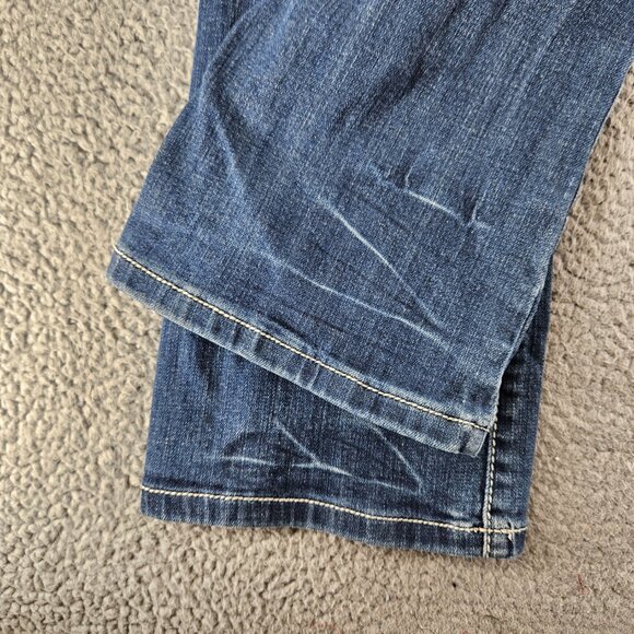 LA Idol Jeans Womens 7 (30x31) Blue Mid Rise Bootcut Rhinestones Embroidered - Picture 15 of 15